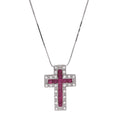 Collar cruz rosa